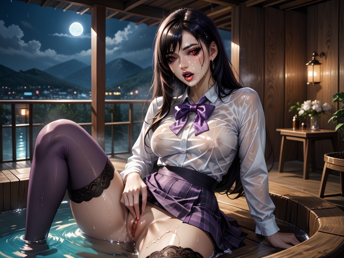 Realistic, Cloud Strife Licking Tifa's Pussy, Striped Purple Bowtie Hentai IA