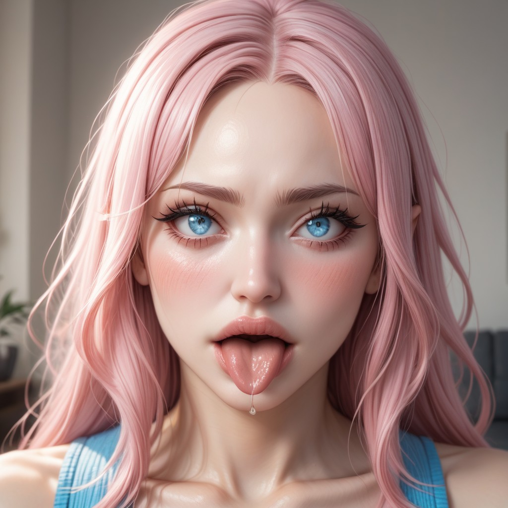 苗條, Blushing, Living Room AI黃片