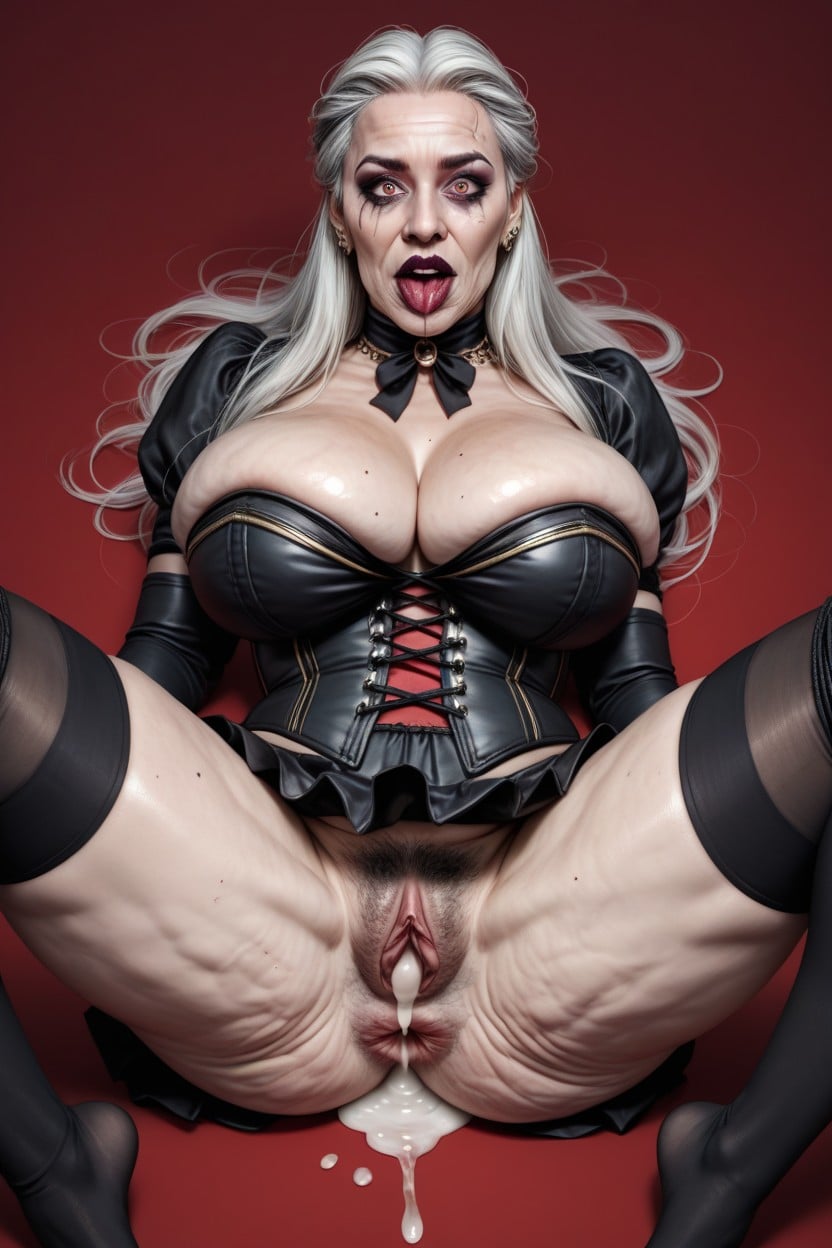 60+, Deep Dark Eye Sockets, Messy Hair Hentai AI Porn