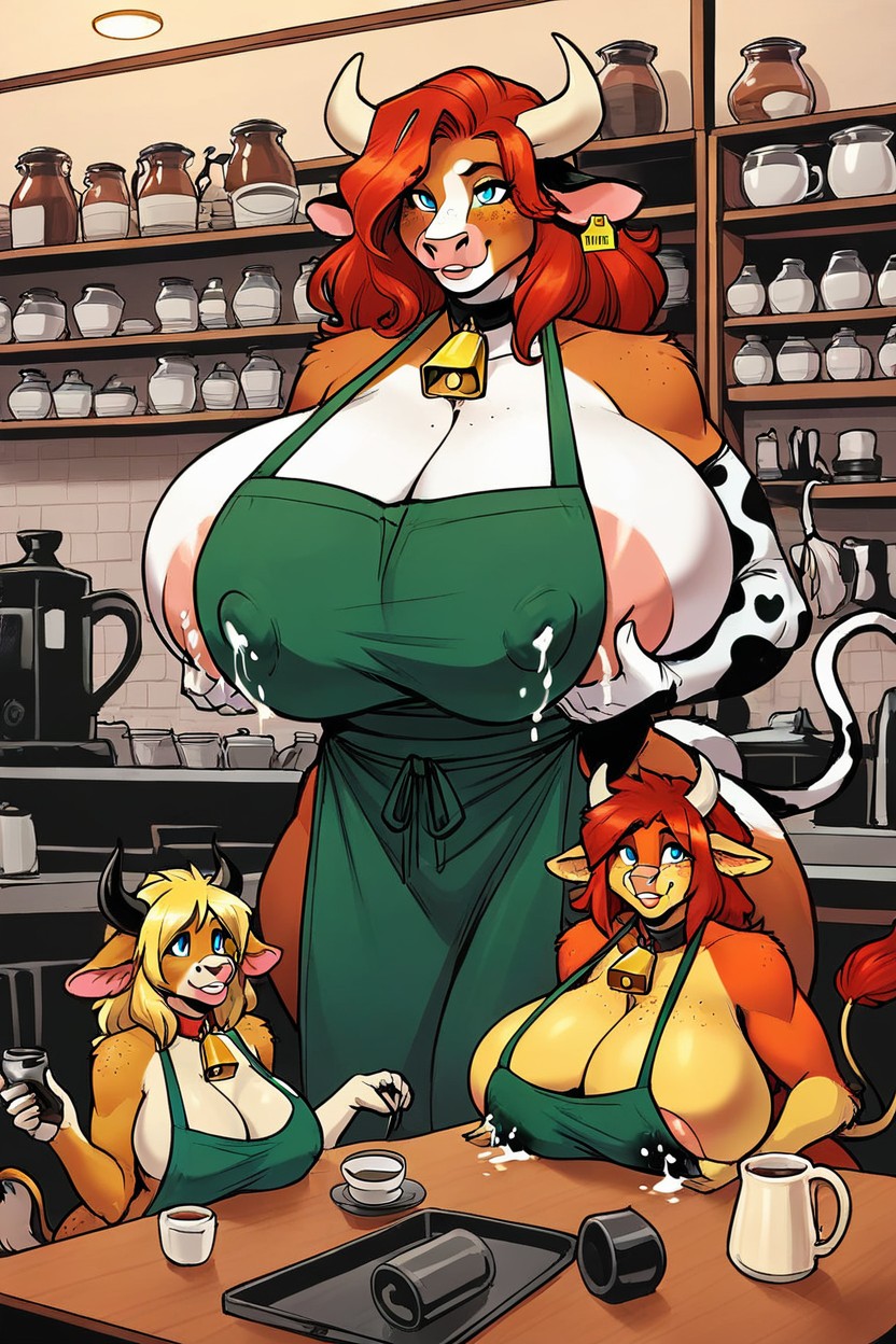 Breasts Bigger Than Head, Naked Apron, Milk Furry AI Porn