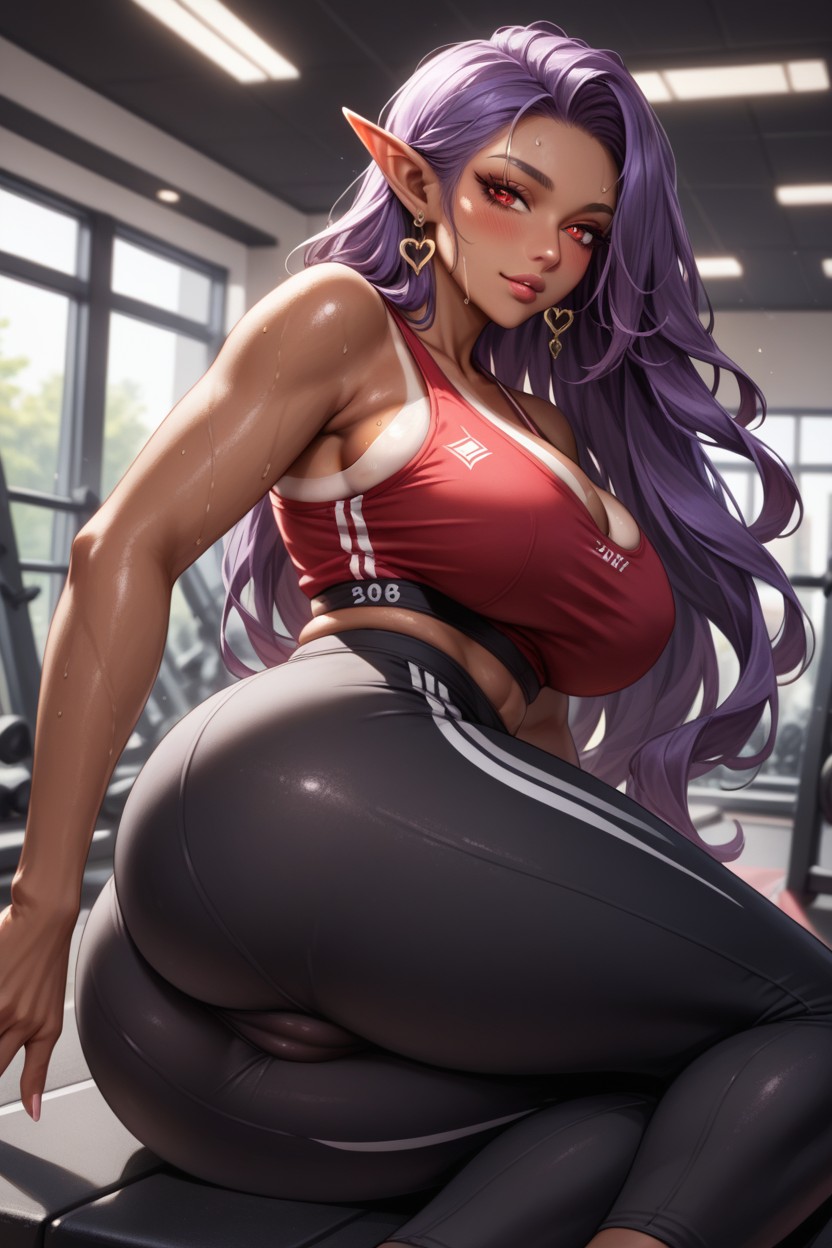 Camel Toe, Long Hair, Gym Hentai AI Porn