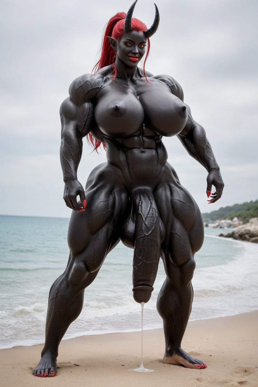 Gigantic Shoulders, Standing, Exaggerated Big Butt 人妖AI黃片