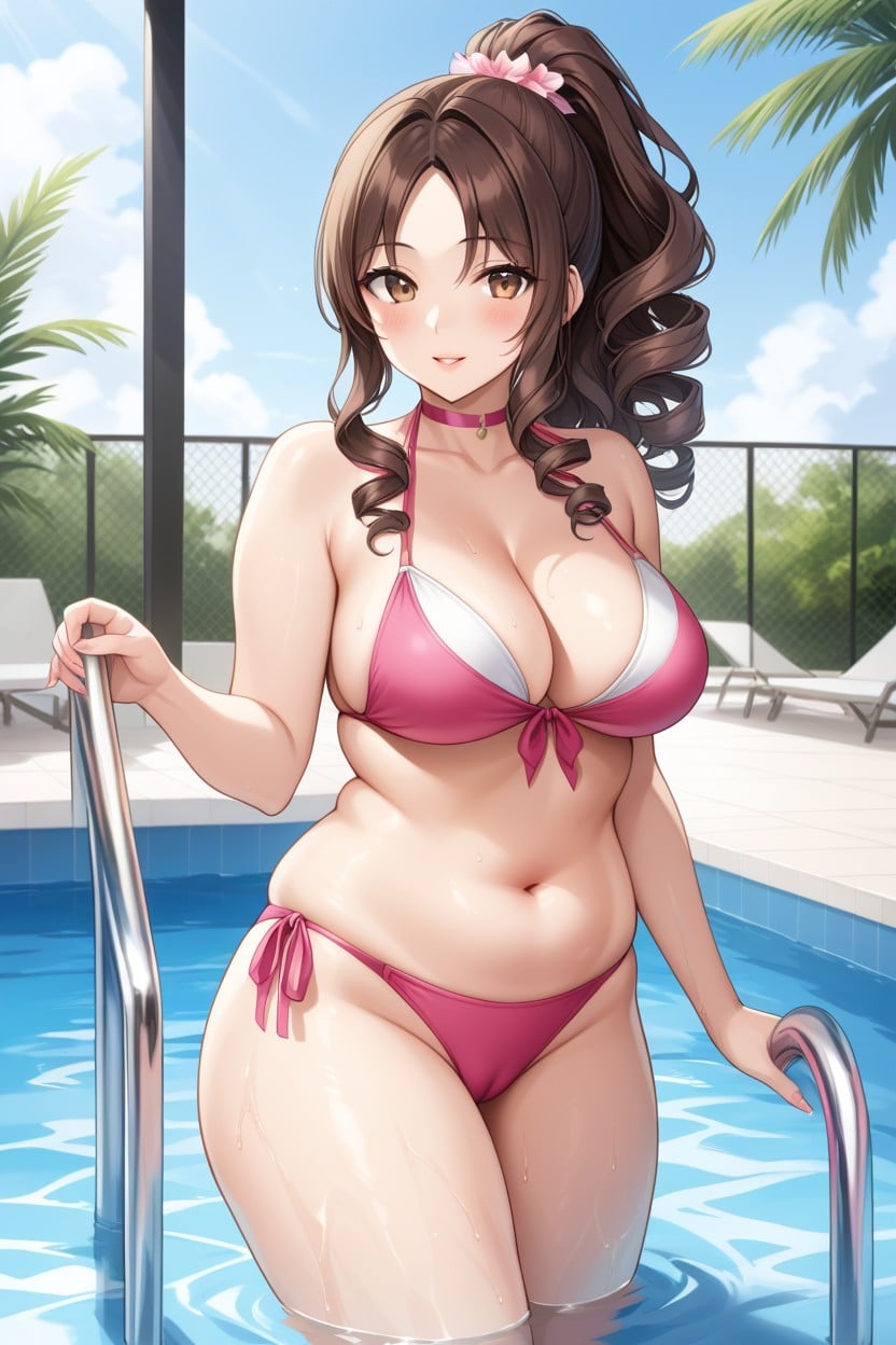 Medium Perky Breasts, Dutch, Swimming Hentai AI Porn