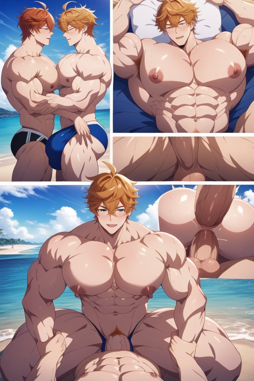 On Bed, 超巨大, Round Massive Pecs AI同性戀黃片