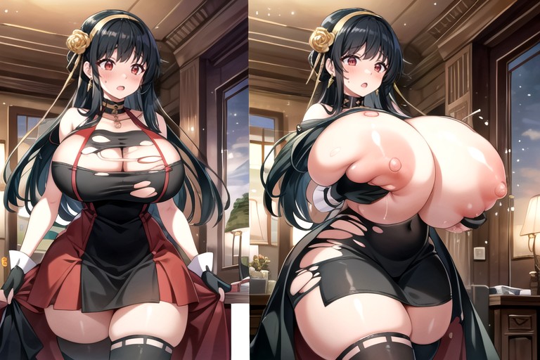 The Most Mega Ultra Hyper Enlarging Fat Breasts Expansion, 18+, Kunststil Mit Dickeren Linien Hentai KI Porno