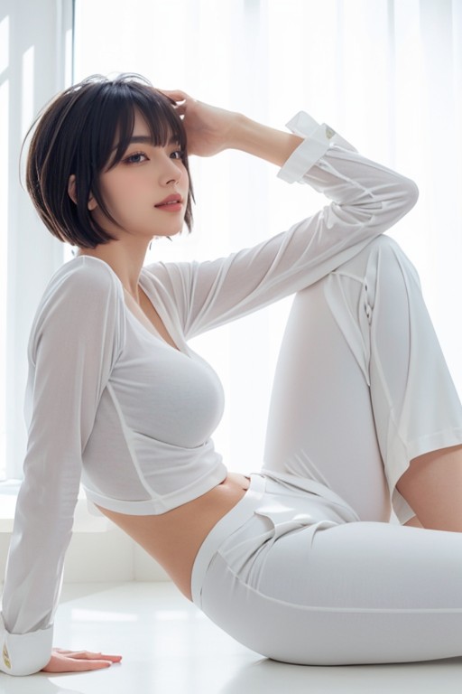 Round Hips, Huge Naked Sideboob, Rim Light AI Porn