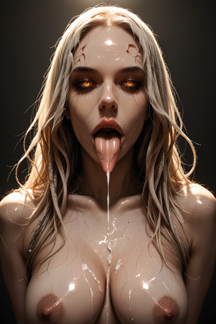 Naked, Cumshot, Snake Tongue AI Porn