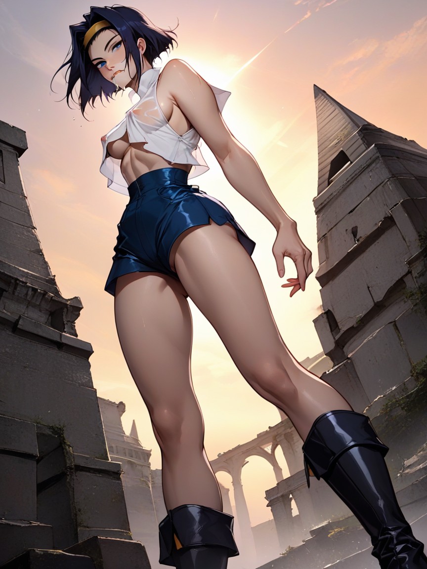 Extremely Long Legs, Waist Shot, Wasp Waist AI Porn