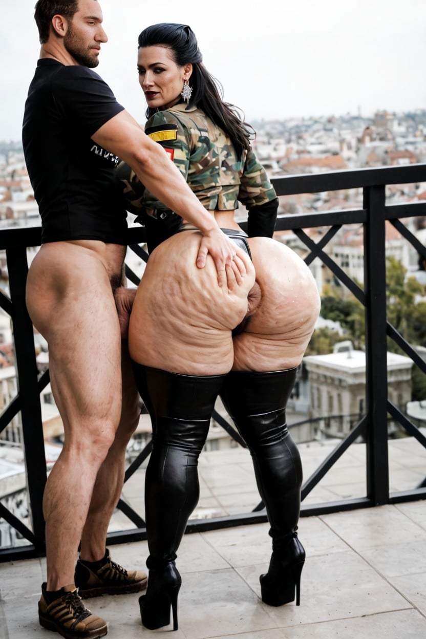 Leggings, Platform Boots Heels, Hyper Ass AI Porn