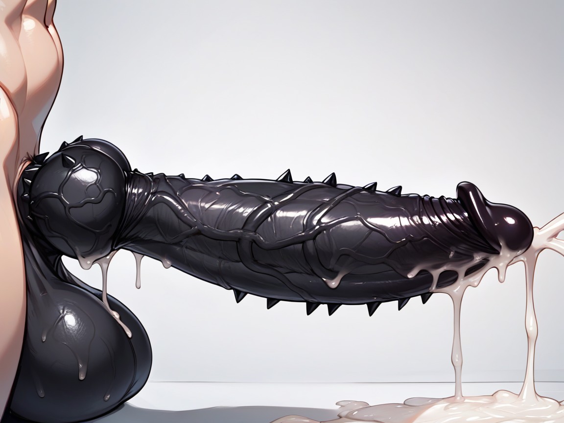Black Penis Glans, Side View, Solo Shemale AI Porn