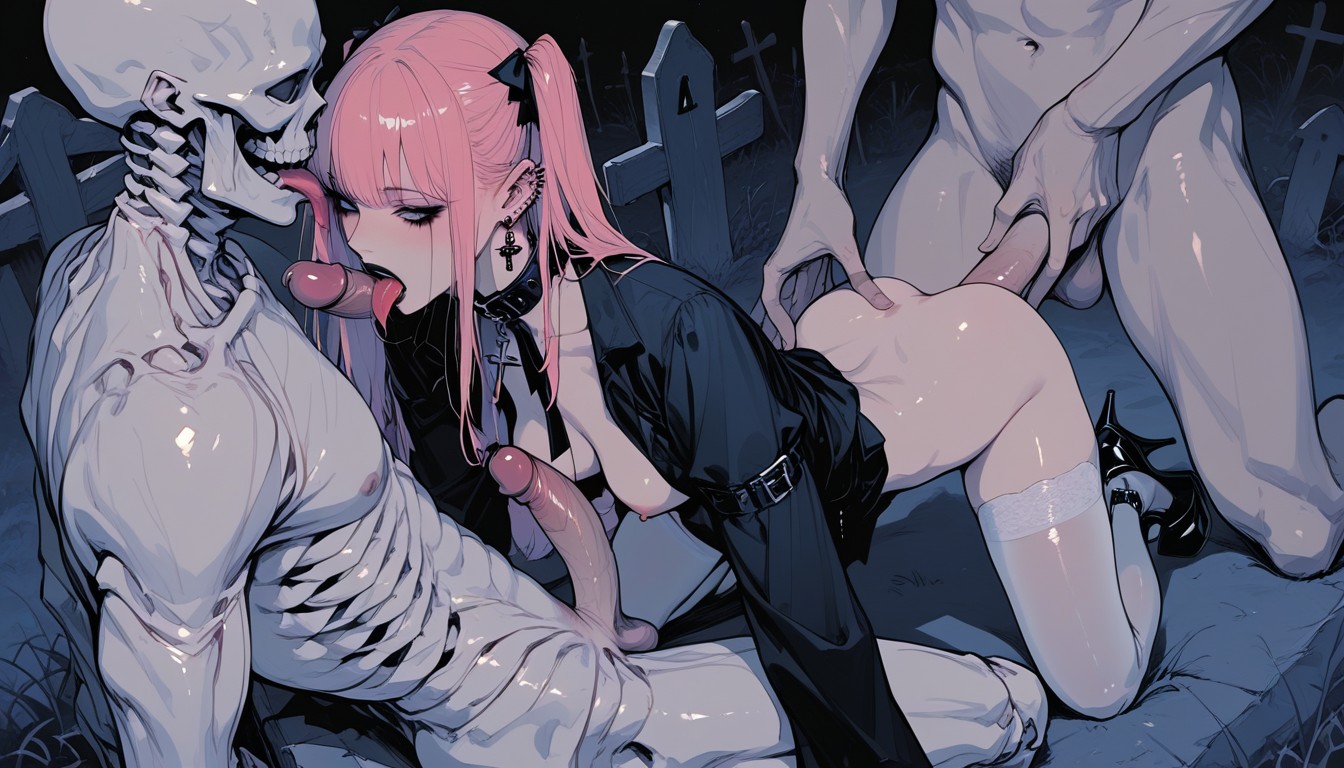 群交, White Penis, Graveyard Hentai IA
