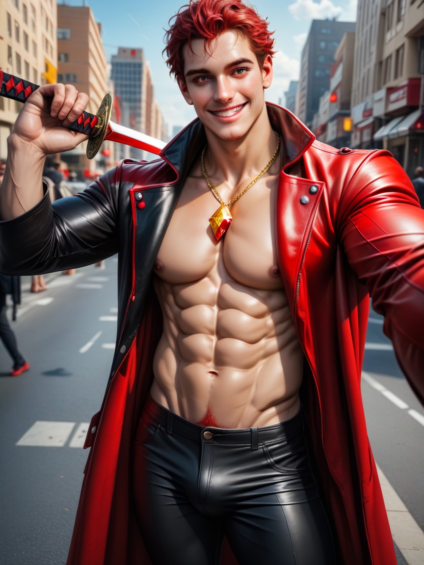 V Shaped Torso, Big Pecs, Realistic Eyes AI Gay Porn