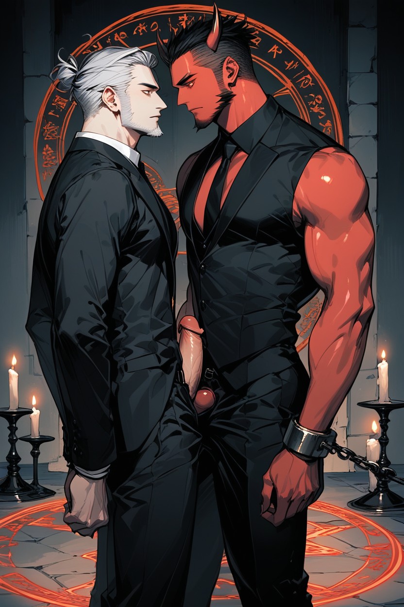 Demon, Dark Ambiance, Candles On The Floor Porno IA Gay