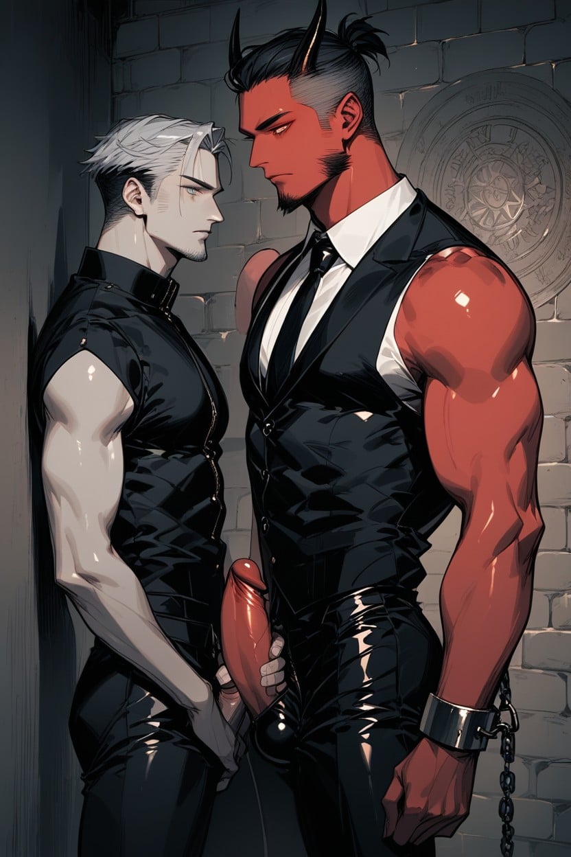 Muscular Body, Slicked Hair, Penis Is Out AI同性戀黃片