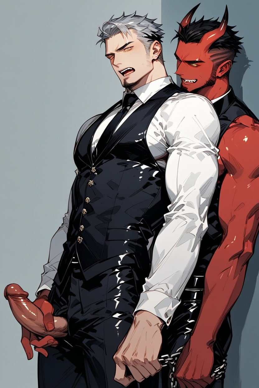 Arms Spread, Chained To A Wall, Muscular Body AI同性戀黃片