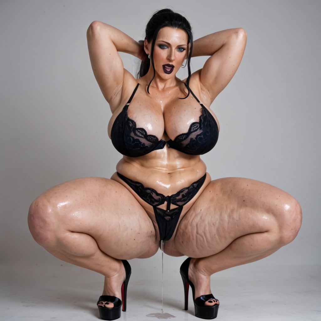 Big Blue Eyes, Big Breasts, Double D Cup MILF AI Porn