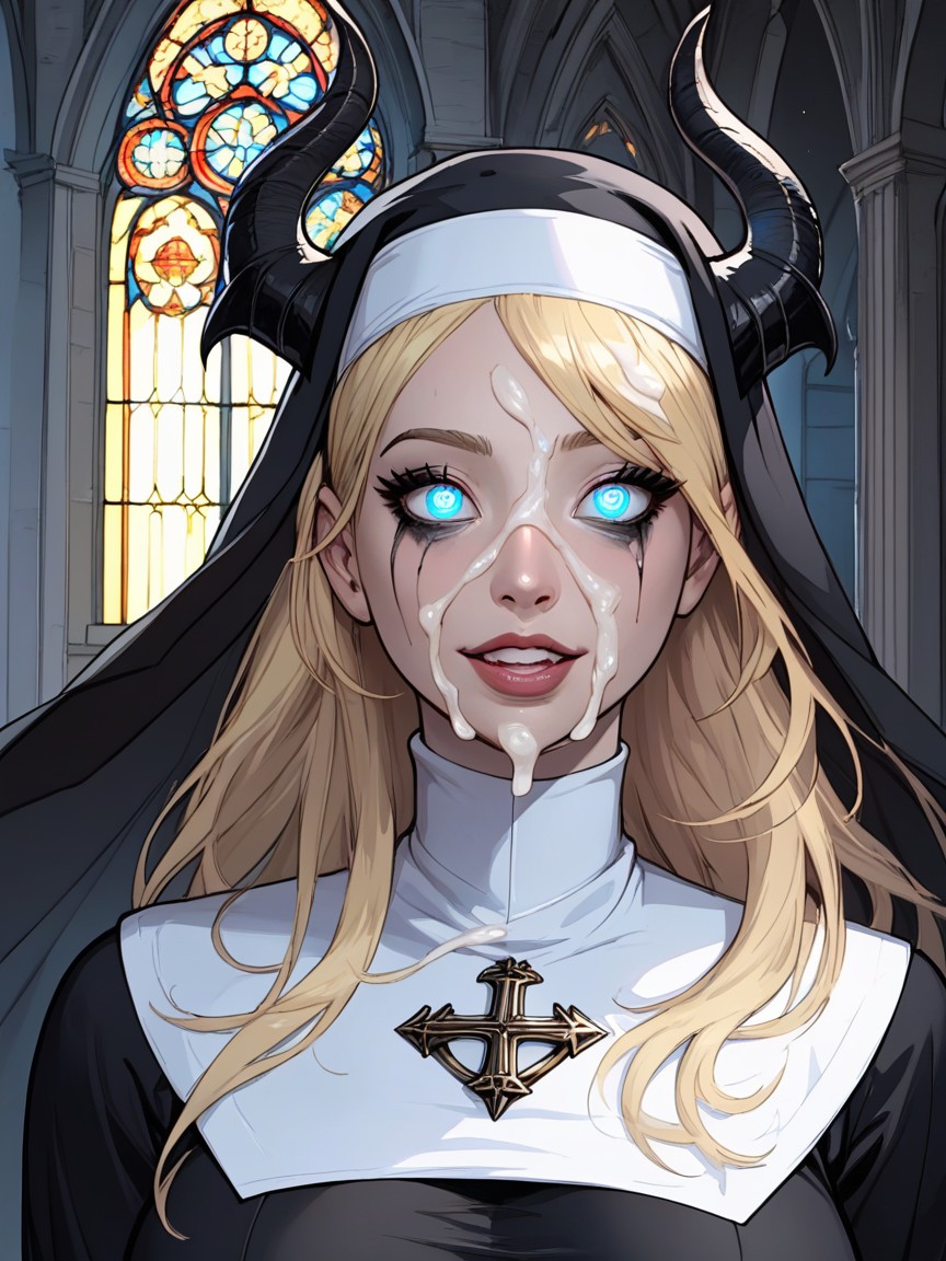 Eyeliner, Blonde Hair, Bulge Under Clothes Hentai AI Porn
