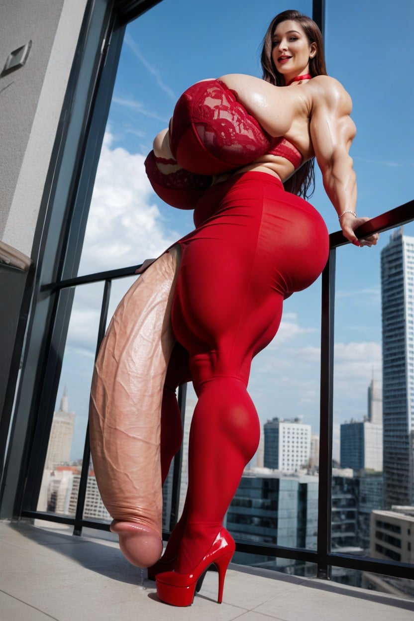 Looking At Viewer, Side View, Muscular Woman Shemale AI Porn