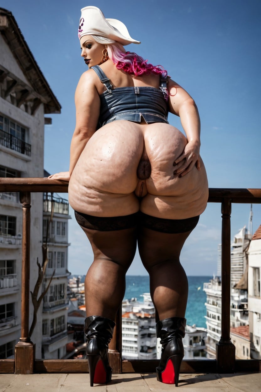 Legs And Knees Together, Large Ass, Hugging From Behind AI Porn