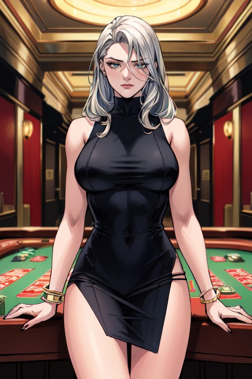 Holding A Glass, Heavy Makeup, Thigh Gap Hentai AI Porn