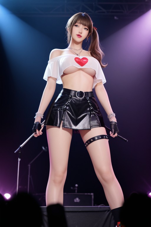 18+, Tierna, Transparent Glossy Skirt Porno asiático IA