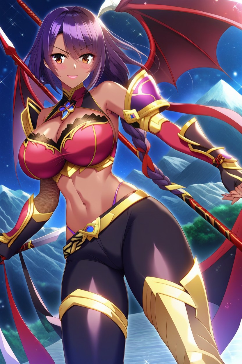 Colossal Breasts, Red Dragon Wings, "seong Mi-na From Soul Calibur" AI Porn