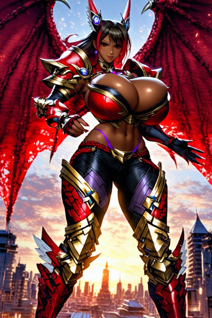 Wide Hips, Multi Colored Hair, Colossal Breasts AI Porn