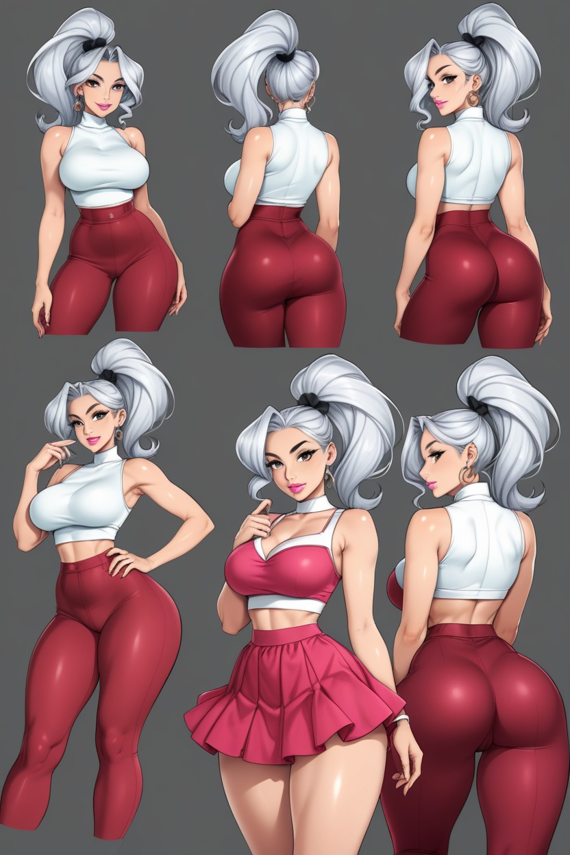Shownig Ass, Charm, Sleeveless Crop Top AI Porn