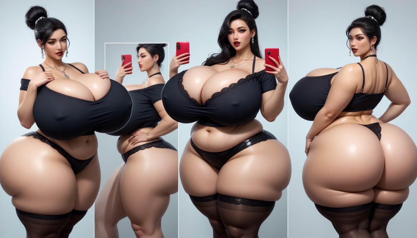 Breast Expansion, Thick Thighs, The Most Mega Ultra Hyper Enlarging Ultra Fat Breasts Expansion BBW AI Porn