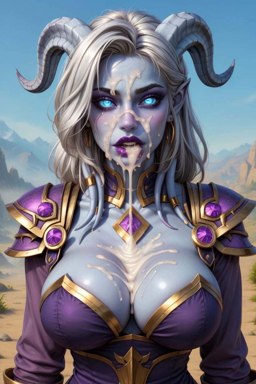 Draenei Hoof, Blue Eyes, Draenai Tail AI Porn