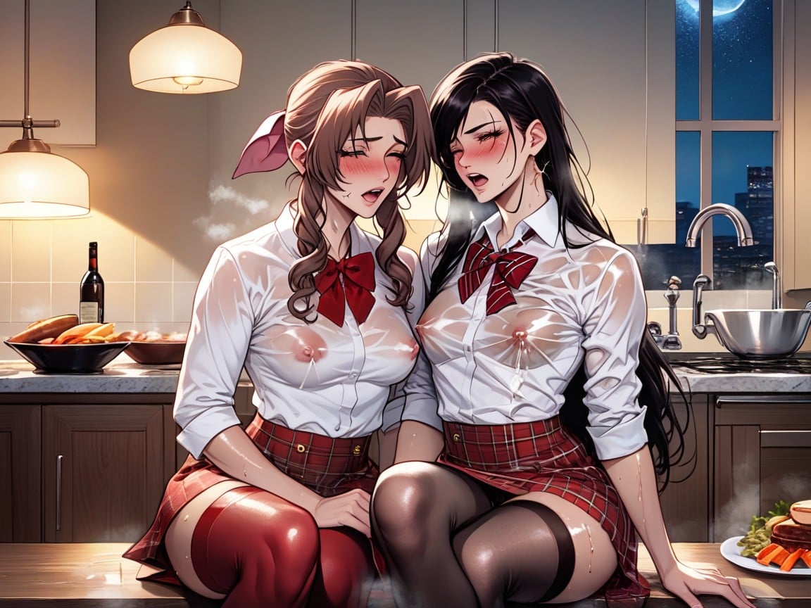 Waist Shot, Red Plaid Skirt, Best Detailed Eyes Hentai AI Porn
