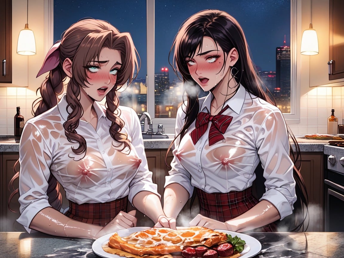 Thick Eyelashes, Fully Clothed, Extremely Oiled Body Hentai AI Porn