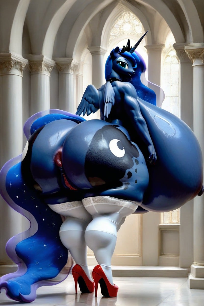 Sexy Curvy Body, Princess Gloves, Hyper Giant Boob Furry AI Porn