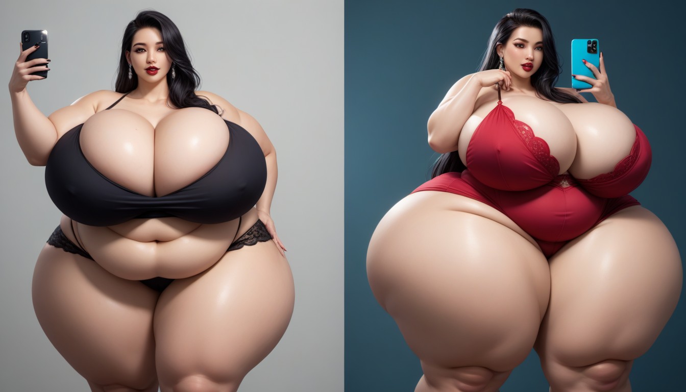 Selfie, Thick Thighs, Most Hyper Ultra Mega Busty Woman Ever To Be Seen BBW AI Porn
