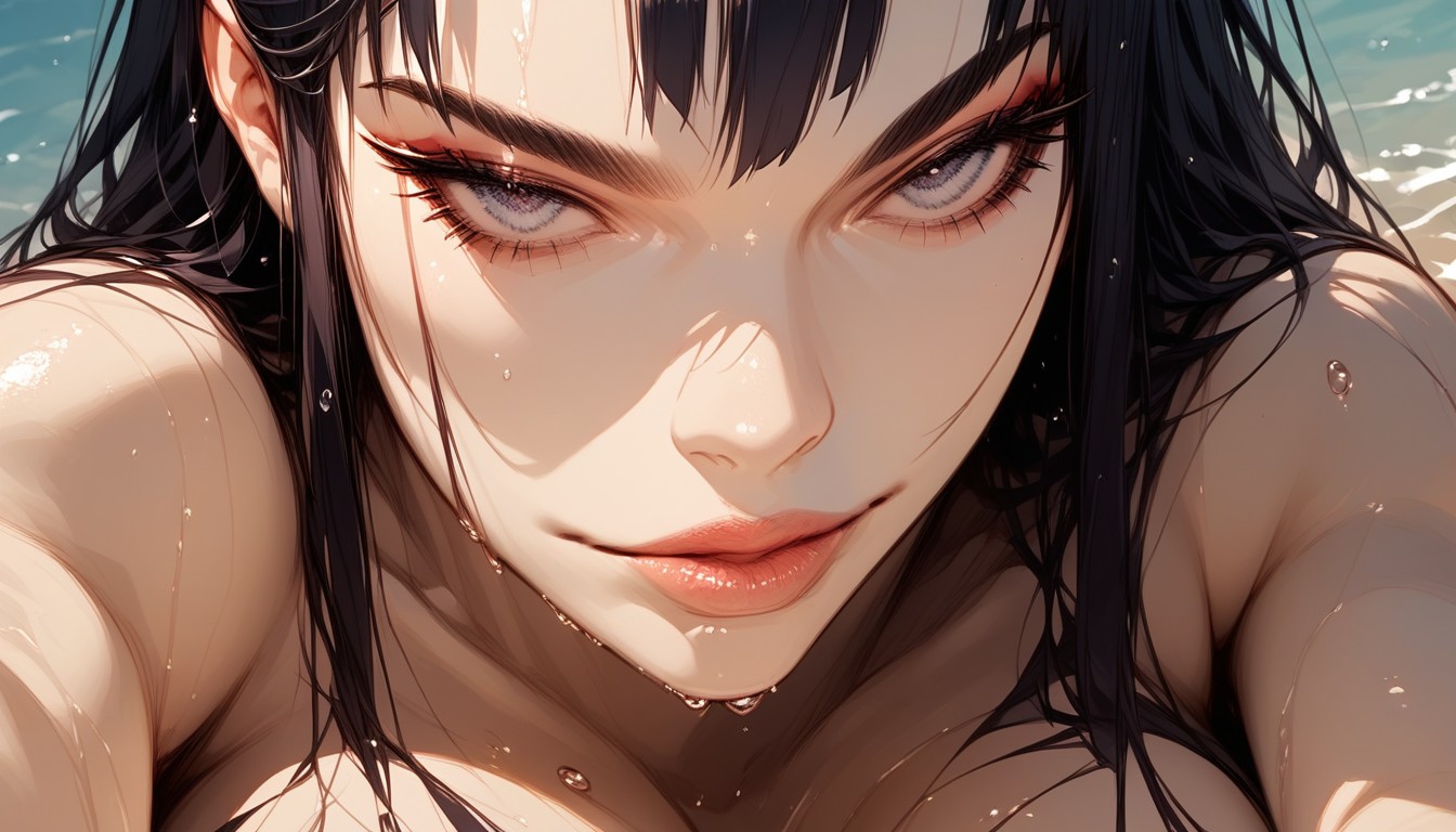 Mascara, At Beach, Snatched Waist Hentai AI Porn