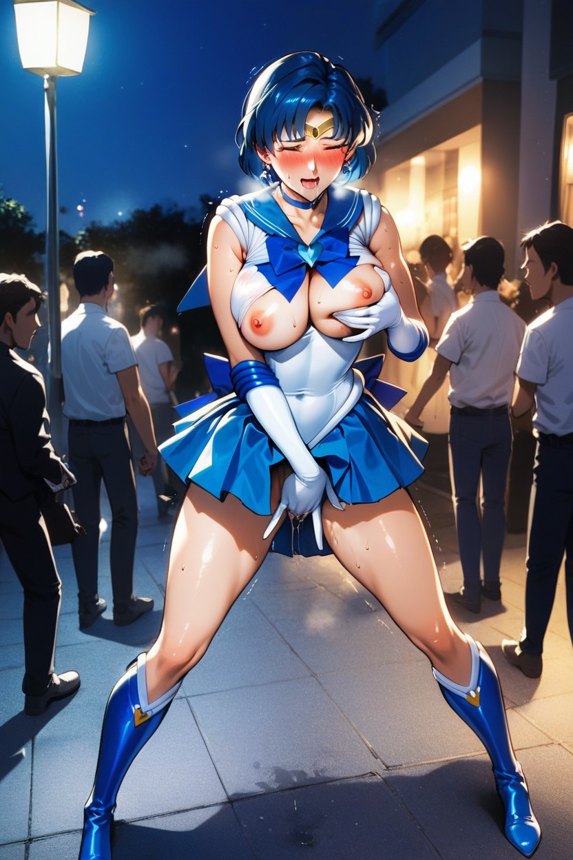 Topless, Spread Legs, Long Boots Hentai AI Porn