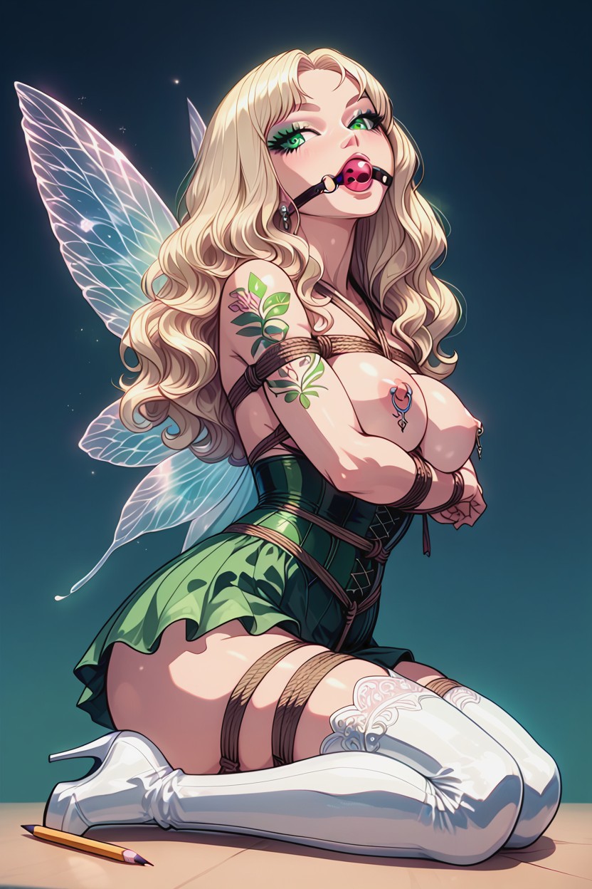 Pov, Perfect Rounded Breasts, Green Corset Hentai AI Porn