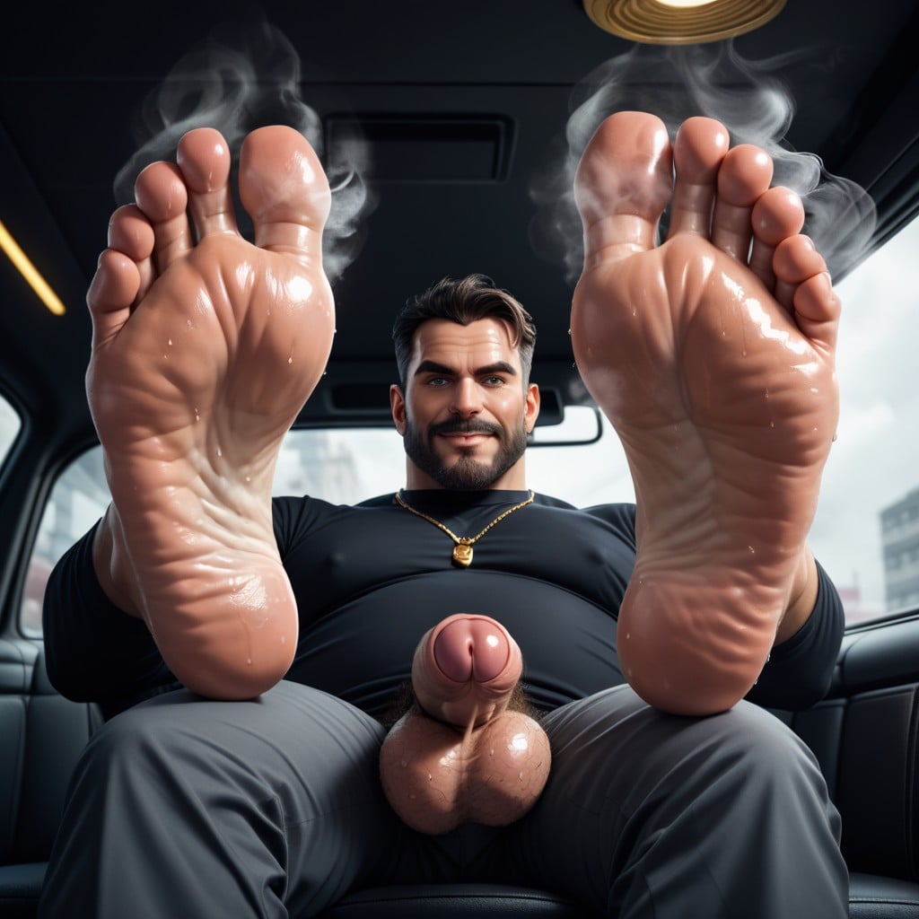 Regarder La Visionneuse, Wearing Gold Necklace, Pointing To His Feet Porno IA Gay