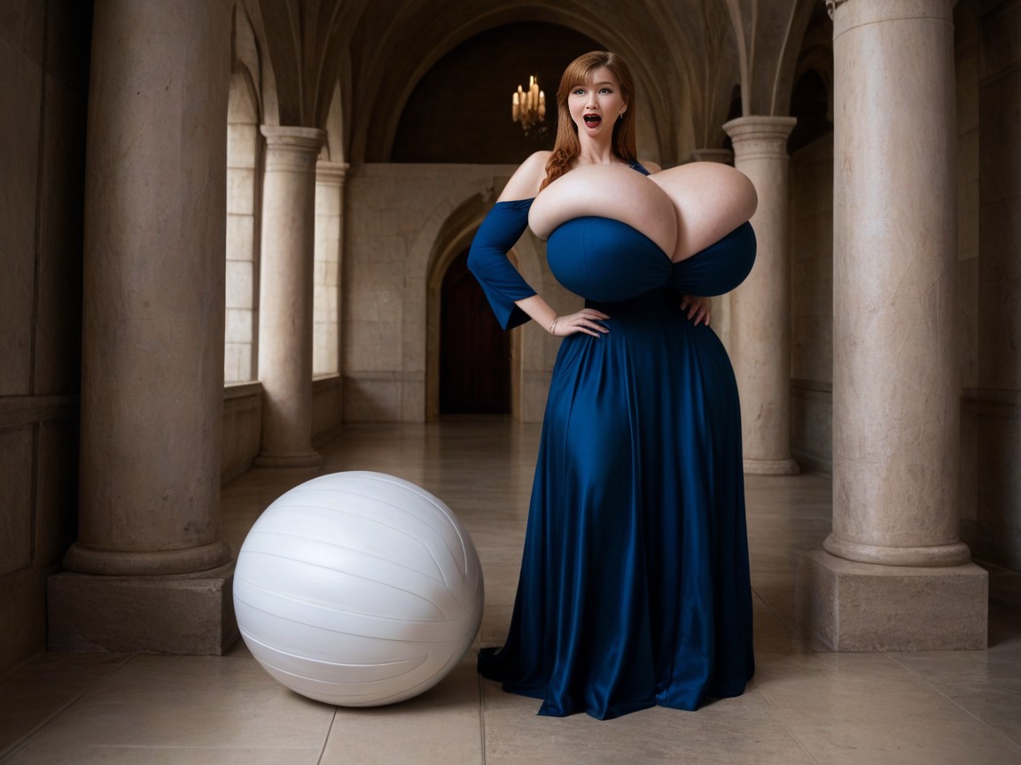 Round Boobs, Breast Twice Bigger Then Head, Round Breast AI Porn