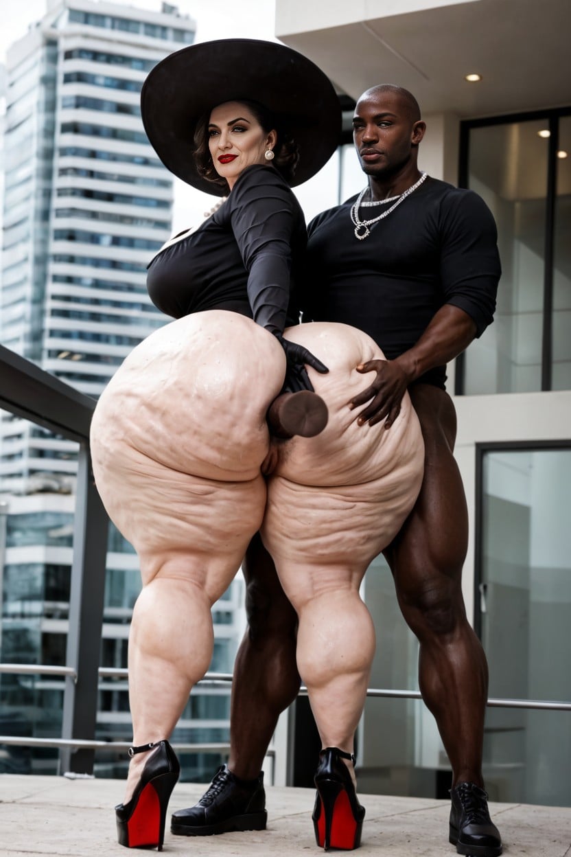 Hourglass Figure, Hairy Asshole, Interracial AI Porn