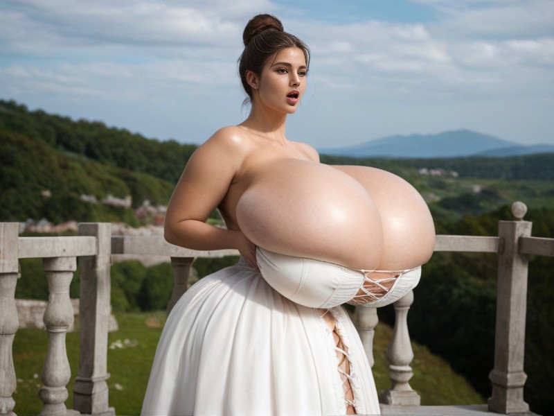 Fake Round Bimbo Tits, Super Huge Round Breast, Huge Round Breast Like A Ball AI Porn