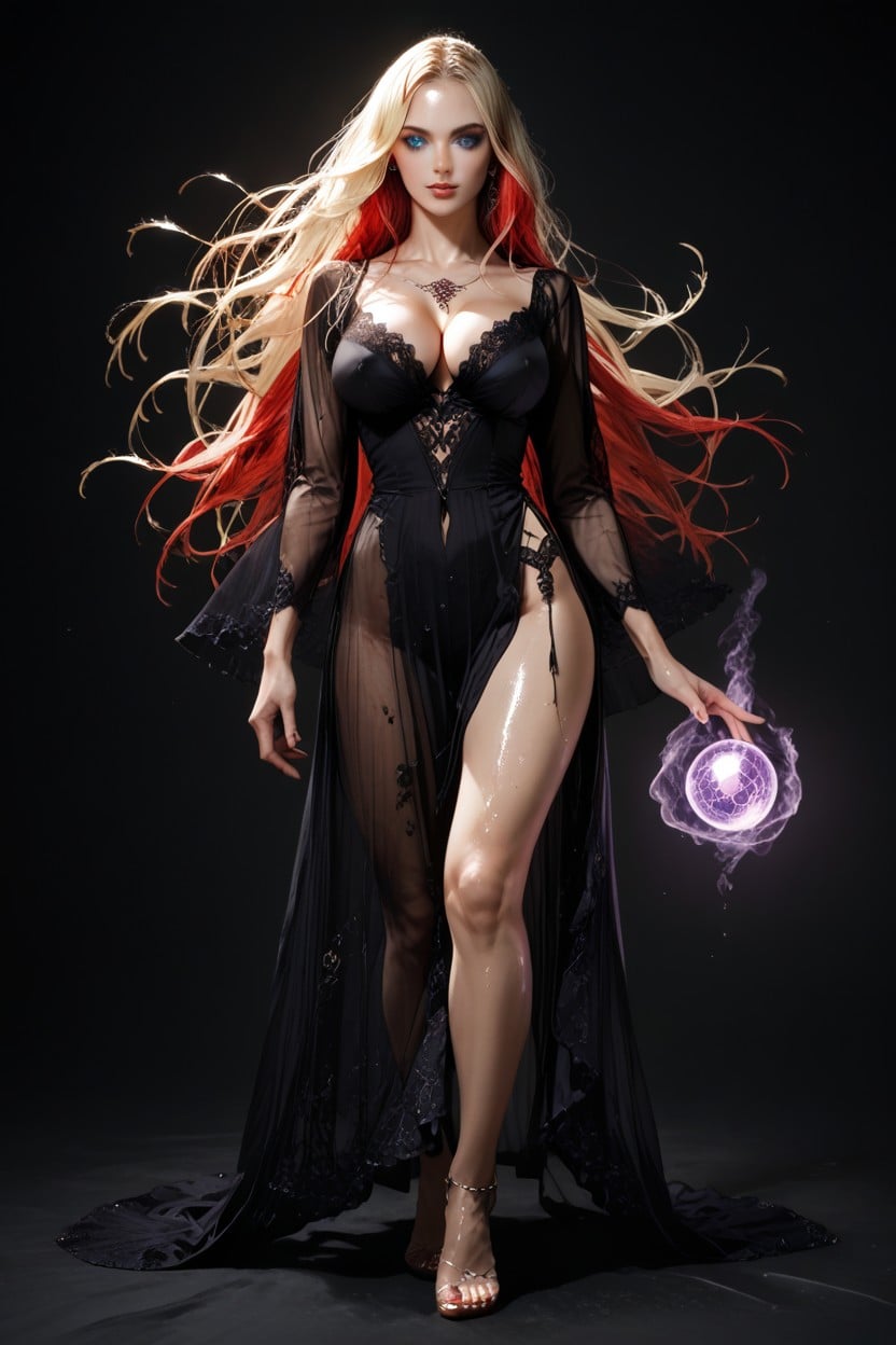 Very Long Hair, Cleavage, Heterochromia AI Porn