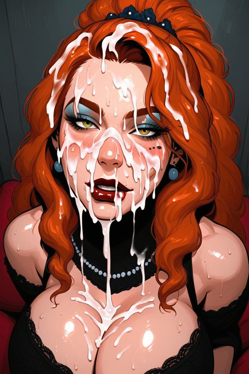 Excessive Cum On Face, Extreme Cumshot, Cum On Hair AI Porn