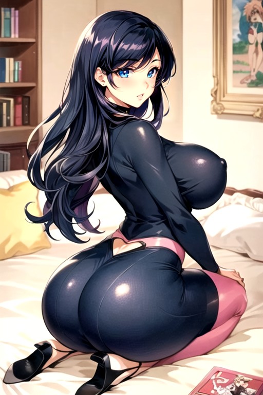 Beach House Bedroom, Blue Eyes Shadow, Pink Lips AI Porn