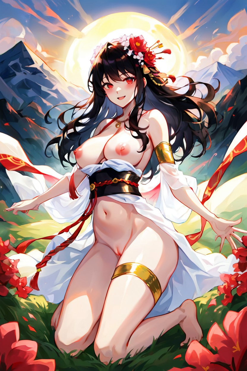 Fantasy Goddess Outfit, Erect Clitoris, Oversized Metal Belt AI Porn