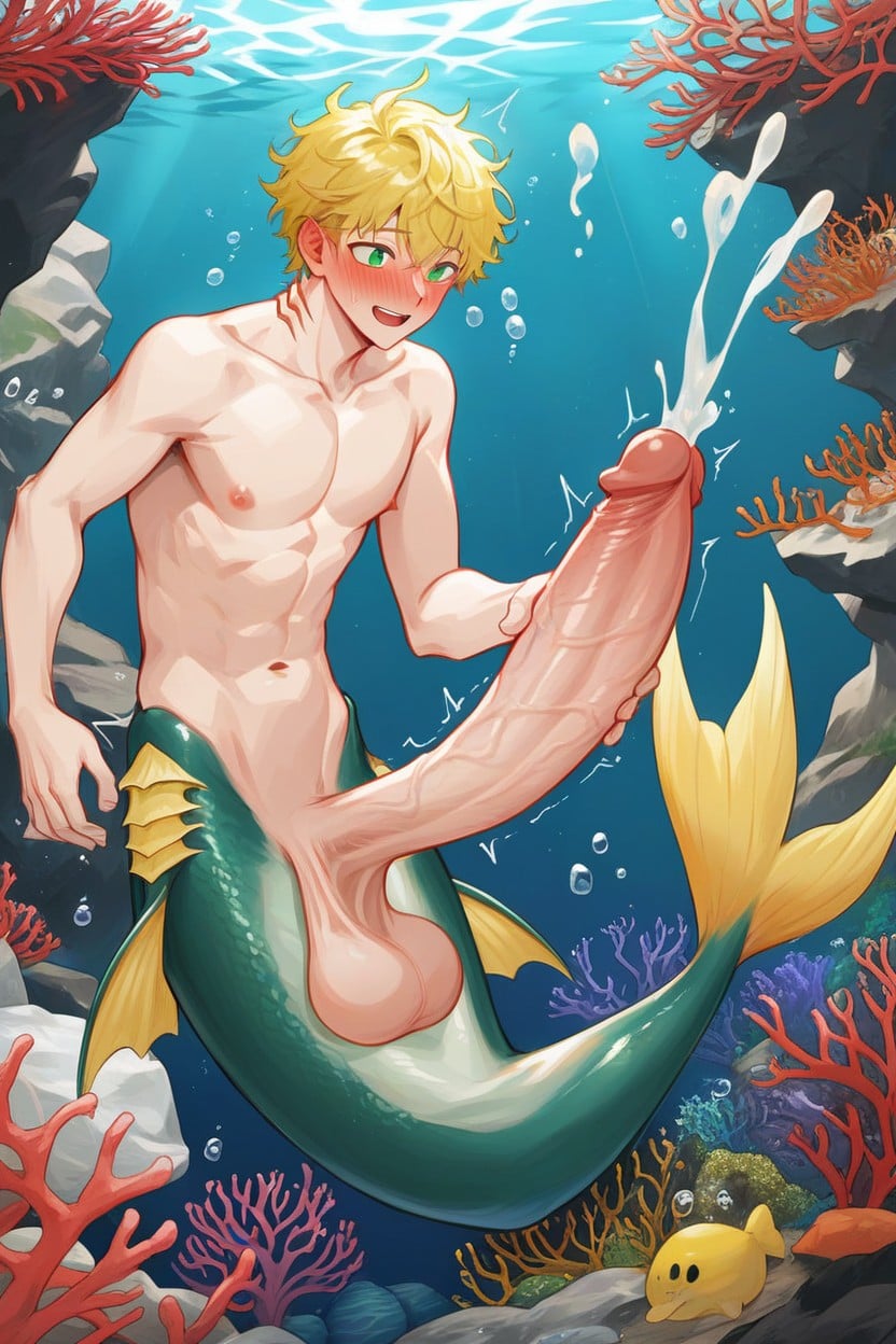 Saggy Balls, Floating, Dark Green Eyes Porno IA Gay