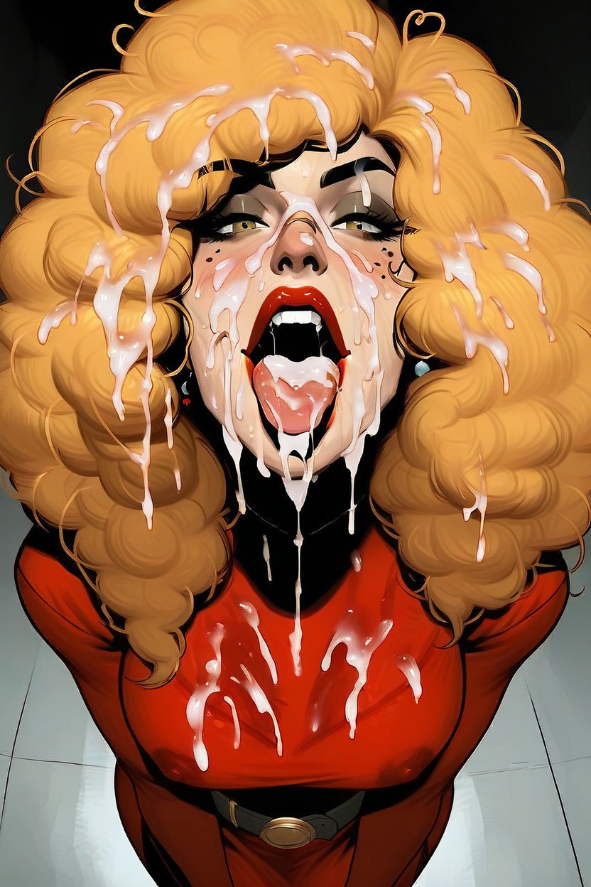 Glossy Lipstick, Lab, Sweaty AI Porn