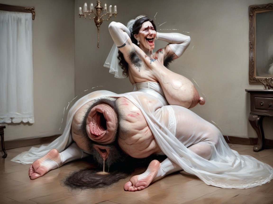 Old, Wedding Dress, Granny AI Porn