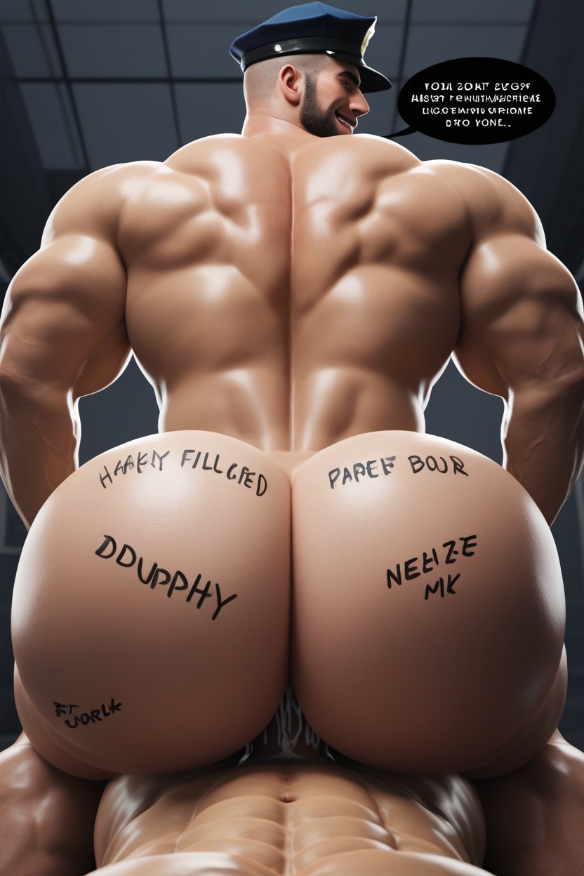 Rear View, Muscular, Deadly Hole AI Gay Porn