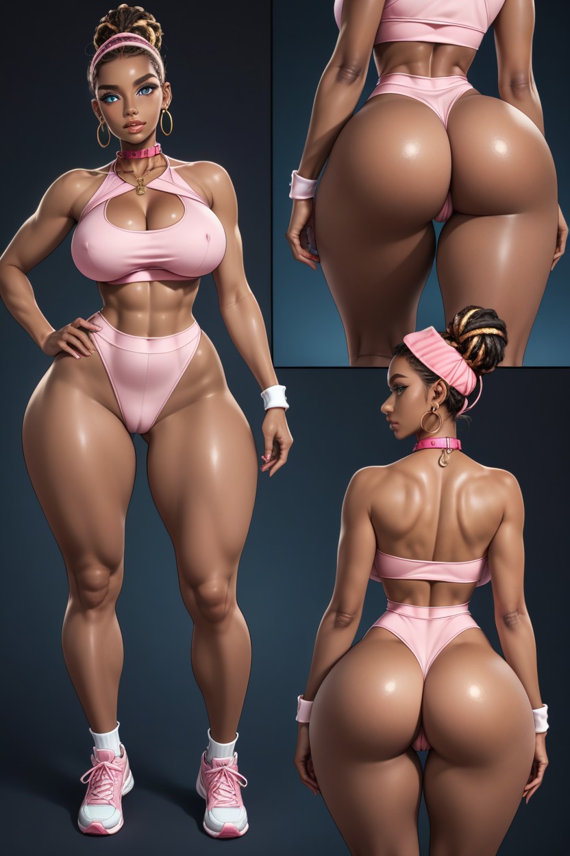 Blue Eyes, Multiple Views, Stand With Legs Wide Apart AI Porn